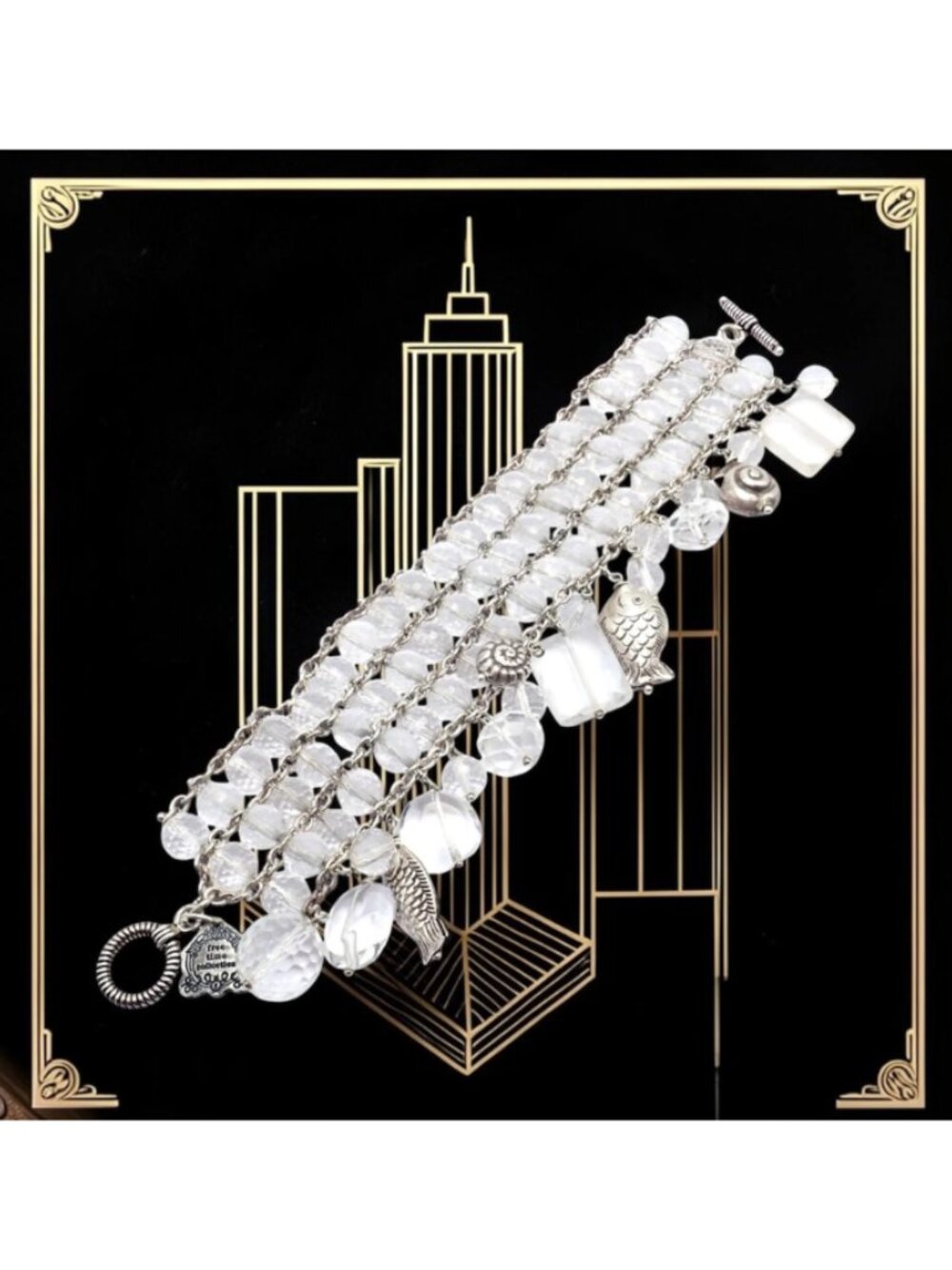 Vintage Mario Buccellati Free Time Silver Quartz 3 Row Bead Fish Toggle Bracelet - Picture 2 of 11